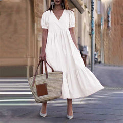 Follow My Lead Tiered Maxi Dress - Off White Ins Street