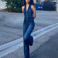 Olivera Pocketed Denim Jumpsuit Ins Street