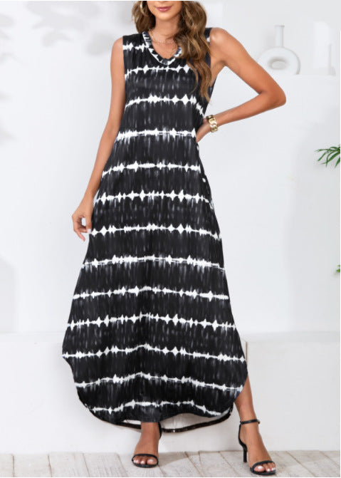 Powell Striped Adjustable Maxi Dress - Black Ins Street