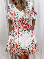 Etta Pocketed Floral Tiered Babydoll Dress Ins Street