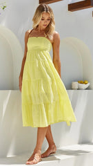 Limoncello Ruffle Tiered Maxi Dress Ins Street