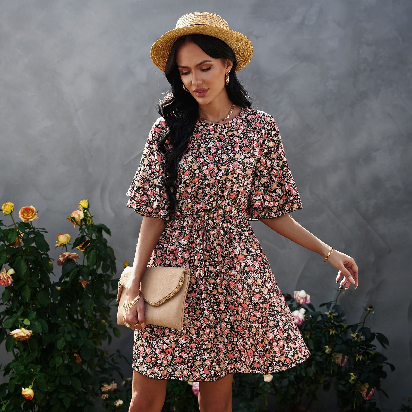 Lainie Floral Tie Dress Ins Street