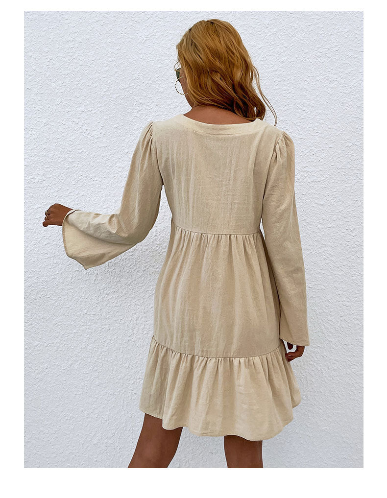 Kelley Linen Blend Shirt Dress Ins Street