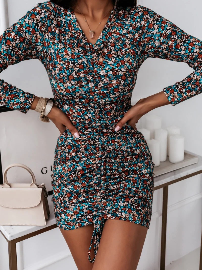 Lasting Lover Floral Ruffle Wrap Dress Ins Street