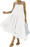 Shirley Ruffle Tiered Midi Dress - White Ins Street