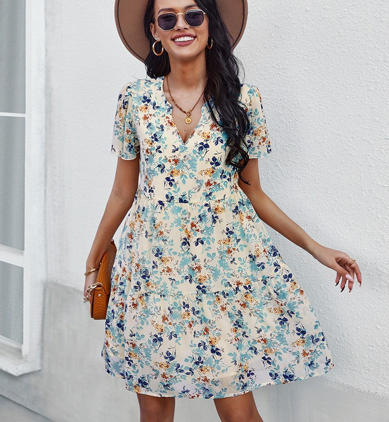 Follow Through Floral Tiered Midi Dress Ins Street