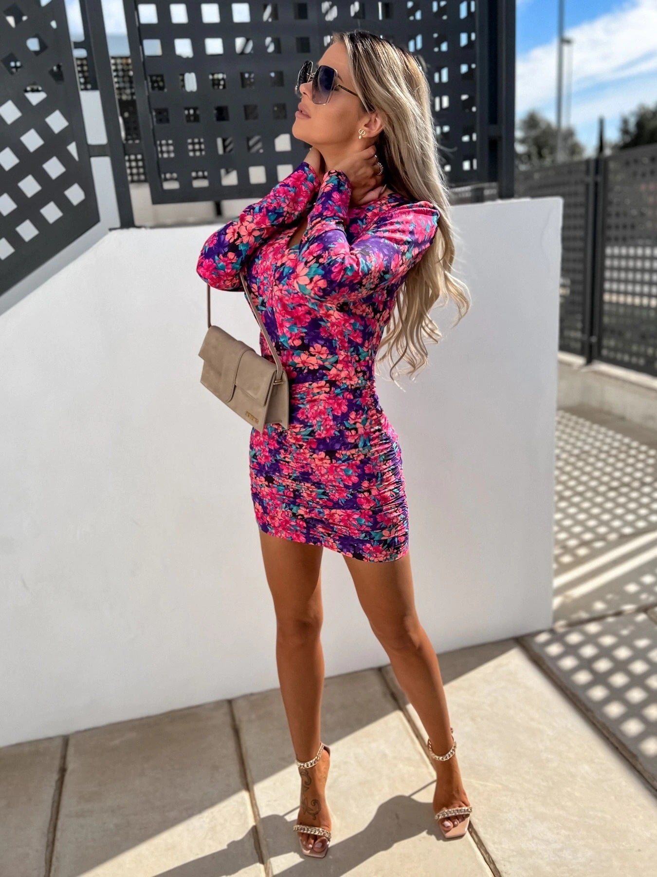 Love Wildly Satin Floral Mini Dress Ins Street