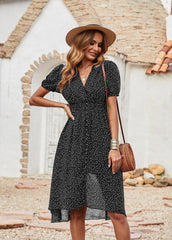 Larkspur Pocketed Button Down Ruffle Maxi Dress - Black Ins Street