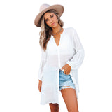 Noland Button Down Cover-Up Dress - Off White Ins Street