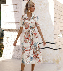 Ellyn Floral Pocketed Tie Back Dress Ins Street