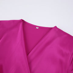 Esther Satin Drape Midi Dress - Magenta - FINAL SALE Ins Street