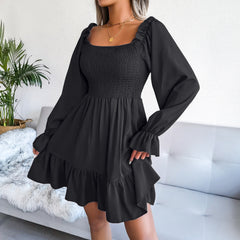 Kolly Smocked Babydoll Dress - Black - FINAL SALE Ins Street