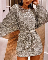 Leora Sequin Mini Dress Ins Street