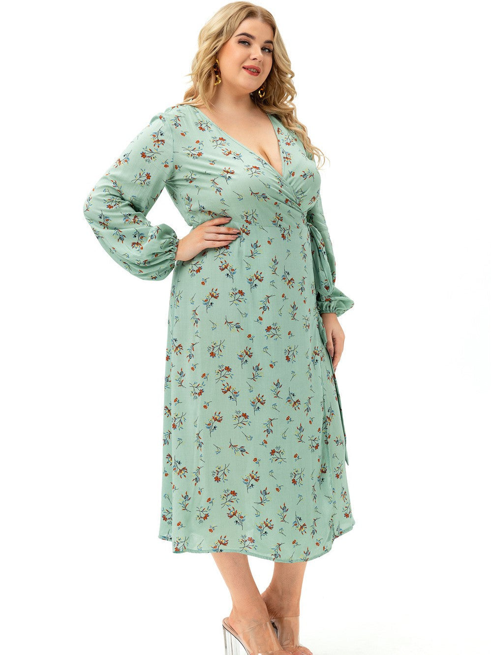 The New Long Sleeve Floral Split Dress 2023-03-14 InsStreet