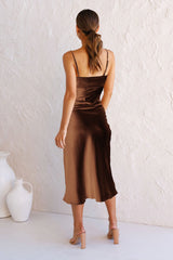 Runi Asymmetrical Leopard Midi Slip Dress - Brown Ins Street