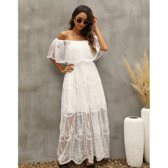 Our Together Is Forever Off The Shoulder Lace Maxi Dress Ins Street