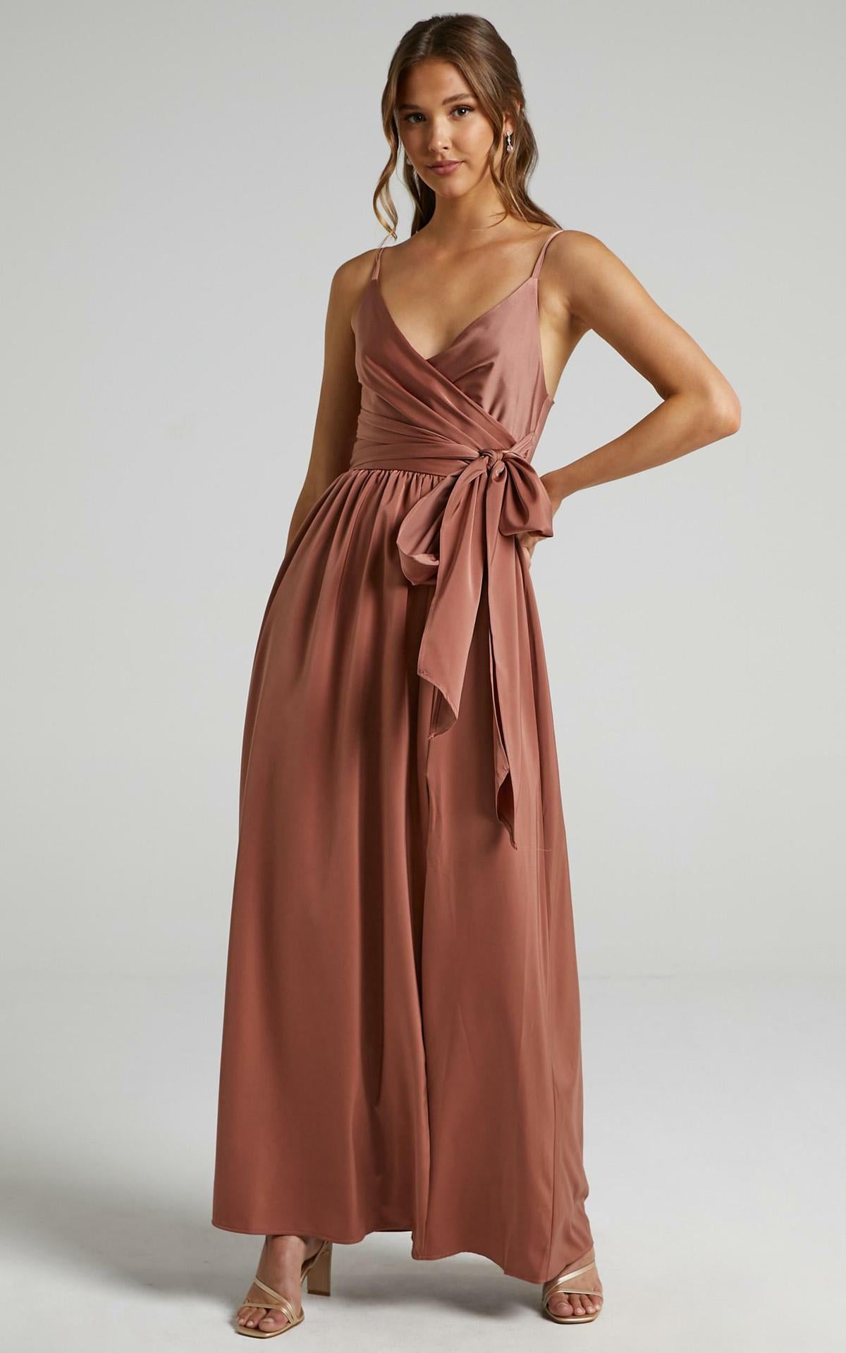 Limelight Satin High Low Maxi Dress - Mauve Ins Street