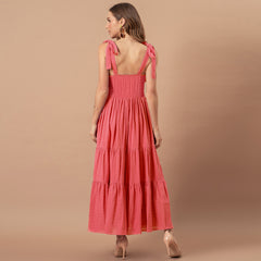 Remembered Always Swiss Dot Peplum Maxi Dress - Rose - FINAL SALE Ins Street