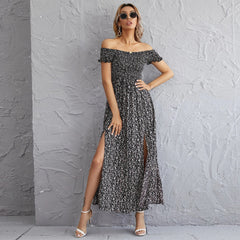 Grayson Smocked Printed Maxi Dress Ins Street