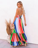 Fiesta To Siesta Crochet Striped Maxi Dress - Yellow Orange Multi Ins Street