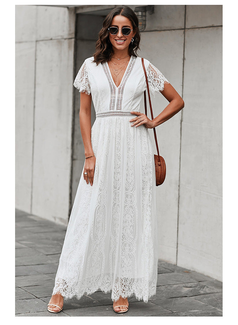 Away With The Breeze Lace Midi Dress InsStreet