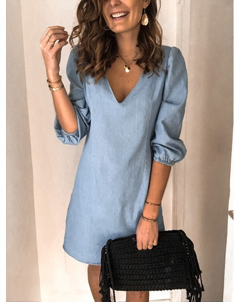 You Belong With Me Dolman Knit Dress - Grey Blue Ins Street