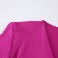 Didi Satin Drape Mini Dress - Bright Fuchsia Ins Street