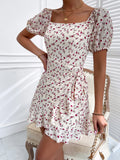 Myla Cotton Floral Tie Front Babydoll Dress - Pink Cream Ins Street