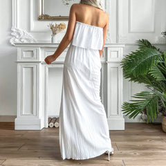 Positive Energy Strapless Maxi Dress - Off White Ins Street