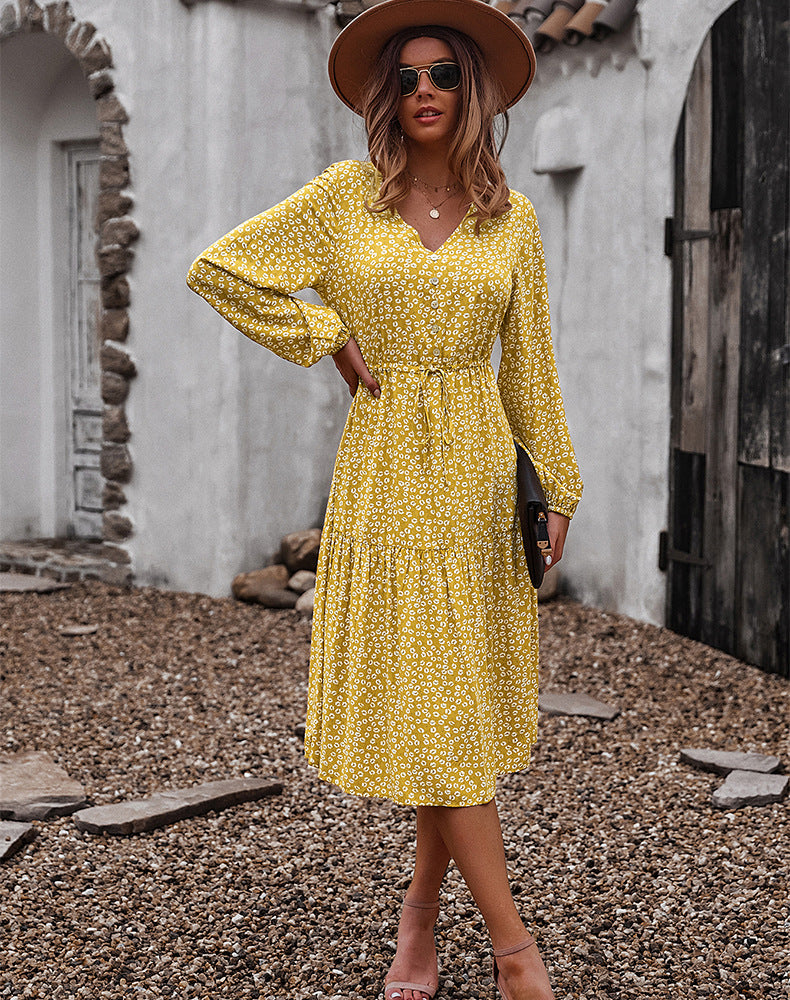 Sunshine On My Mind Floral Babydoll Dress - Mustard Ins Street