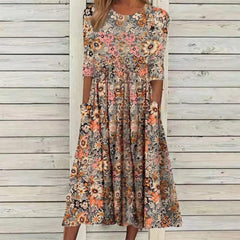 Quinn Pocketed Floral Boho Midi Dress - FINAL SALE Ins Street