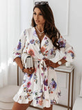 Of The Essence Floral Chiffon Button Down Dress Ins Street