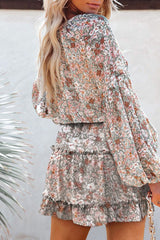 Pollen Floral Ruffle Tie Dress Ins Street