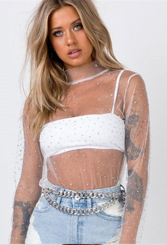 Jane Long Sleeve Sheer Lace Top - Ivory Ins Street