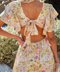 Spring Fling Floral Ruffle Tiered Maxi Dress Ins Street