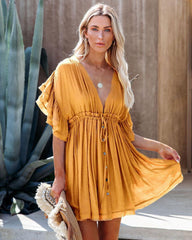 Found Love Pleated Romper - Yellow Ins Street