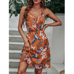 Cosmo Marble Print Satin Slip Midi Dress - Chocolate ACOA-001