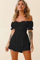 Mahoney Smocked Ruffle Mini Dress - Black Ins Street