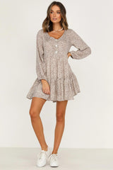 Now Or Never Animal Print Knit Henley Dress Ins Street