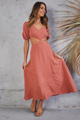 Neoma Cutout Maxi Dress - Bright Blush Ins Street