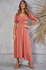 Neoma Cutout Maxi Dress - Bright Blush Ins Street