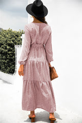 Sanibel Swiss Dot Boho Maxi Dress - Marsala JUST-001