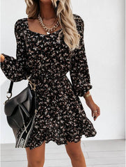 Romani Textured Floral Shift Dress Ins Street