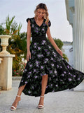 The Way Back Home Floral Ruffle Maxi Dress Lovestitch