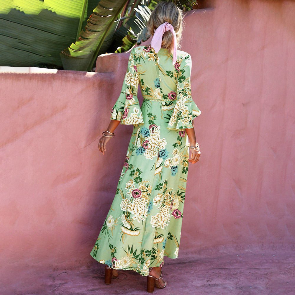 Israella Floral Wrap Maxi Dress - Sage - FINAL SALE Ins Street