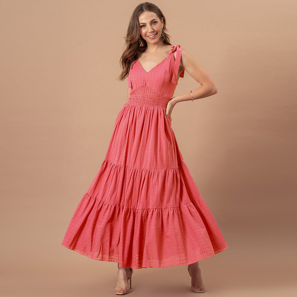 Remembered Always Swiss Dot Peplum Maxi Dress - Rose - FINAL SALE Ins Street