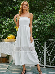 Clemente Strapless Crochet Maxi Dress PROM-001