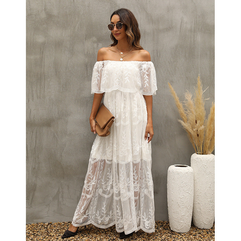 Our Together Is Forever Off The Shoulder Lace Maxi Dress – InsStreet