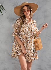 Hilltop Printed Button Down Shirt Dress Ins Street