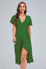 Rejoice Metallic Detailed Wrap Maxi Dress - Green - FINAL SALE Ins Street